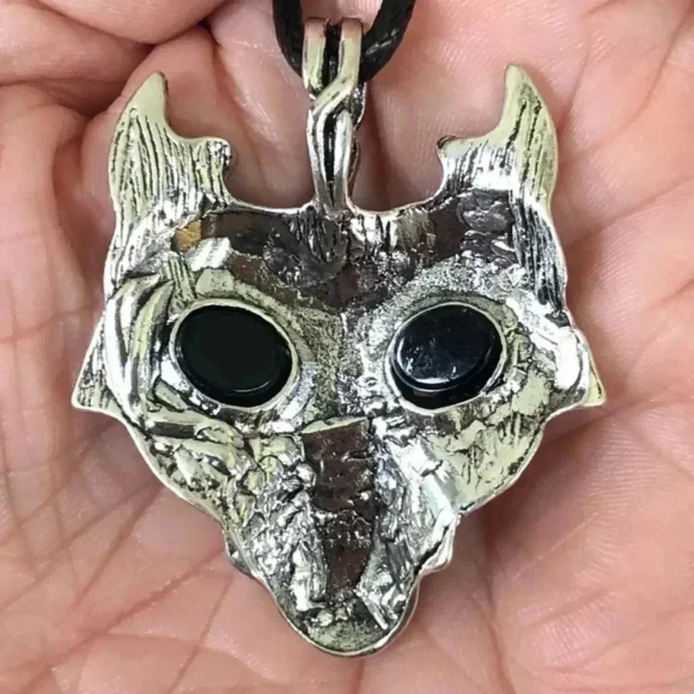 Celtic Viking Wolf Silver & Black Necklace NWT